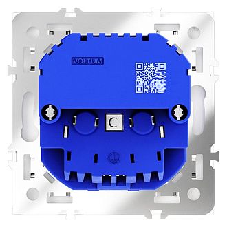 Розетка встраиваемая Voltum S70 с заземлением и защитными шторками, 16А, с USB, A+С, белый матовый пластик Soft touch VLS040502