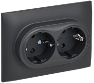 SKANDY Розетка 2-я с з/к/ш 16А в сб. SK-R07T титан IEK, SK-R24-16-K48-F