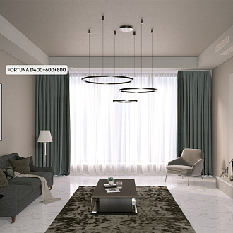 Светильник 80 см, 158W, 3000-6300K, Crystal Lux FORTUNA SP158W LED BLACK, черный