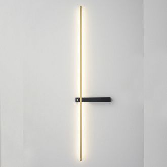 Настенный светильник 99 см, 9W, 3000-6000K, Crystal Lux CLT 077W1000 BL-BS, черный-латунь