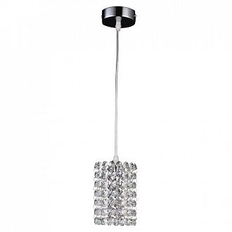 Подвесной светильник Lightstar cristallo 795314 Хром, круг 10*10 см, длина хрусталиков 15 см