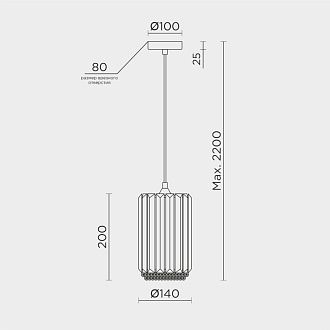 Светильник *14*20 см, LED*10W, 4000K, Modelux  ML.1398.1, Латунь