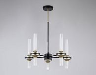 Люстра со стеклянными плафонами на штанге **69- см, 10*G9*30W, K, Ambrella Light High Light LH55351, черный, золото
