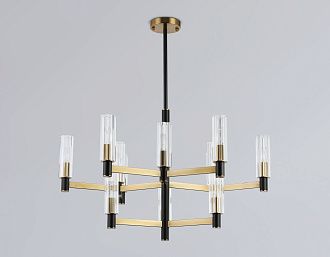 Люстра на штанге **53-90,5 см, 12*E14*40W, K, Ambrella Light High Light LH55515, черный, латунь