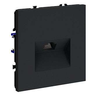 Розетка компьютерная встраиваемая Voltum S70 RJ45 кат.6, графит пластик Soft touch VLS060107