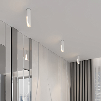 Потолочный акцентный светильник 4*4*16 см, 7W 3000K Elektrostandard Apex 25113/LED белый