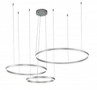 Подвесной светильник 1500*800*140/1240 мм, 3*LED 129W 3000-5700K серебро Indigo Galass V000014L, 14001/3P Silver