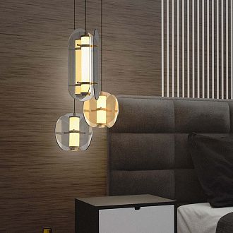 Подвес 20*21-174,5 см, 1*LED, 7,2W, 3000K, Favourite Fada 4624-1P, латунь
