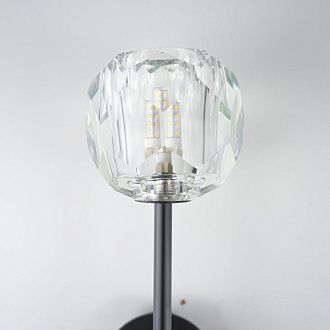 Бра RH Boule de Cristal Long Sconce Brass 13*45*45 см, 1*G9*40W, ImperiumLoft 44.305, Чёрный, Латунь