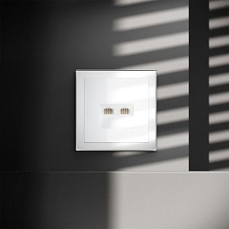 Розетка компьютерная встраиваемая Voltum S70 двойная RJ45+RJ45 кат.6, белый  пластик  VLS060201