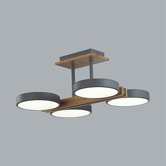 Потолочный светильник 33*40*17 см, 1*LED*108W 3000-4000-6000K Lumion Plato 8031/72CL серый, дерево