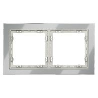 Рамка стеклянная Voltum S70 на 2 поста, сталь, стекло Стекло/пластик  VLS110205