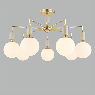 Люстра потолочная 81*47 см, 7*E14 Lumion Vivien 6580/7C французское золото, серый