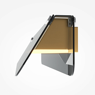 Бра 11*43*8,2 см, LED 10W 3000K Maytoni Modern Flat MOD296WL-L10BS3K черный и латунь