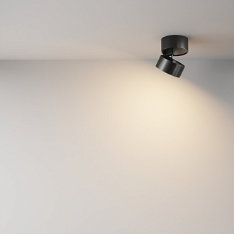 Накладной светильник 8,5*8,5*8 см, LED, 12W, 3000К, Maytoni Technical ONDA C024CL-12W3K-B-1 черный