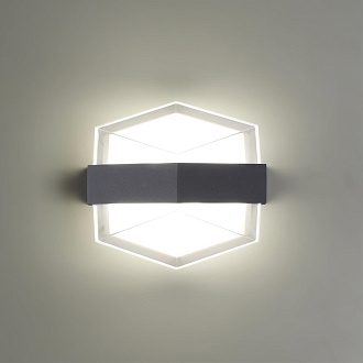 Уличный настенный светодиодный светильник Novotech Kaimas 358574, 12W LED, 4000K, темно-серый
