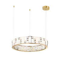 Люстра 60*60*100 см, LED 1*80W, 3700 К, Odeon Light Crossa 5072/80L, золото/прозрачный/белый