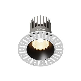 Встраиваемый светильник 10*10 см, вр 7 см, *LED*15W, 3000K, Maytoni Dip DL121-15W-3K-TRS-B, Черный