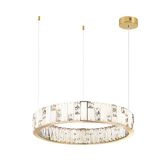 Люстра 60*60*100 см, LED 1*80W, 3700 К, Odeon Light Crossa 5072/80L, золото/прозрачный/белый