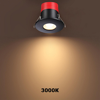 Встраиваемый LED светильник Novotech Regen 358638, 8W LED, 3000-5000K, черный, вр 6 см