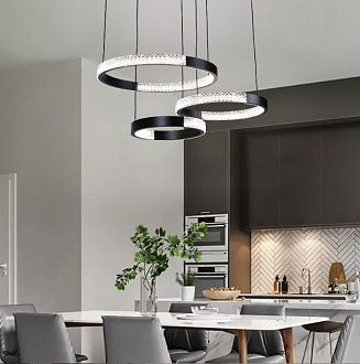 Светильник подвесной SAPFIR (2202-3-750BK) SPF-8720 ЧЕРНЫЙ  D720*500/H1200/3/LED/2*75W без ПДУ TERRA 24-12