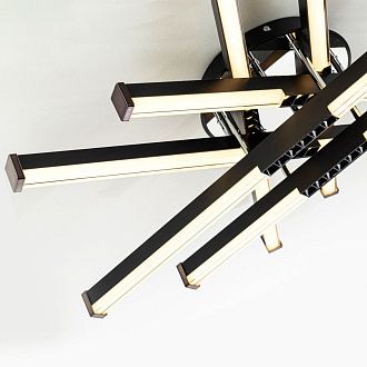 Светильник 70*70*15 см, LED*80W, 3000-6000K, Modelux  MDL.9374.600CL BK, Чёрный, Хром