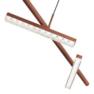 Подвесной светильник 128*5,1*-150 см, *LED, 32W, 4000K, ST-Luce Euclidics SL1018.603.04, коричневый