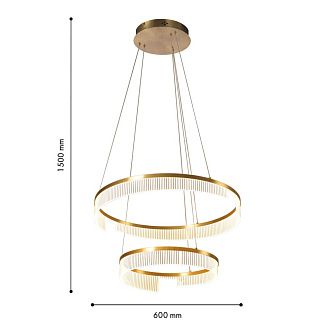 Подвесная люстра 60*50,5-150 см, 6*LED, 50W, 3000K, F-Promo Secrecy 4678-6P, золотой