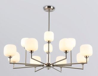 Люстра на штанге с мрамором **32,5-68 см, 12*G9*40W, K, Ambrella Light High Light LH53005, сатин