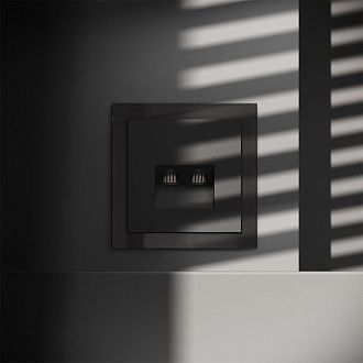 Розетка компьютерная встраиваемая Voltum S70 двойная RJ45+RJ45 кат.6, черный матовый пластик Soft touch VLS060208