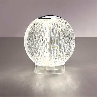 Настольный светильник 11*11*12 см, 1 LED*2W, 4000 К, Odeon Light Crystal, хром 5007/2TL