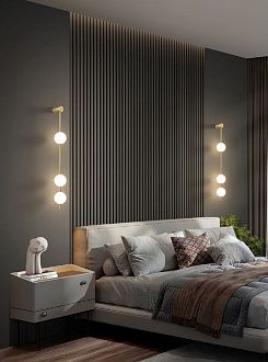 Светильник DZN-13800 ЗОЛОТАЯ БРОНЗА  D120/H1030/3/LED/.W/4000K плафон D120 белое матовое стекло BAALL 25-04