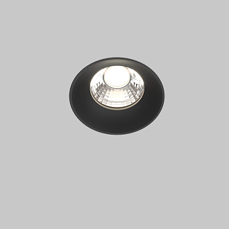 Встраиваемый светильник 7,4*7,4*6 см, LED, 12W, 4000К, Maytoni Technical ROUND DL058-12W4K-TRS-B черный, вр 7,5 см