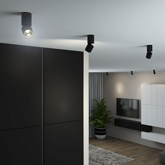 Точечный светильник LED 10W, 4000 К, 13,7*5*6 см, черный, Elektrostandard Sens 25042/LED