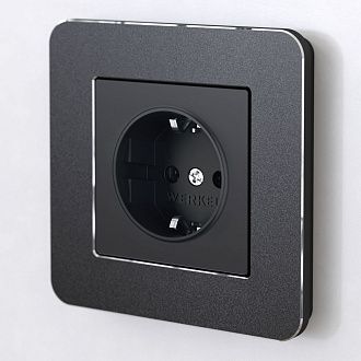 W0012608 Рамка на 1 пост Platinum, черный алюминий Werkel, 4690389184420