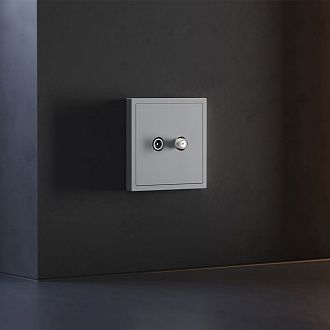 Накладка для розетки телевизионной оконечной TV+SAT, S70, серый Voltum VLS001616