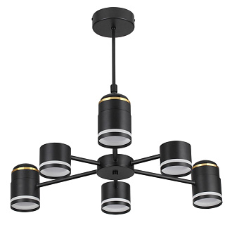 Люстра потолочная 56*59*31/51 см, 6*GX53*10W+3*LED*5W 2700K Lumion Virsava 8234/6C черный