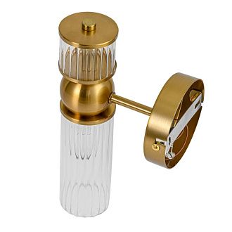 Бра с выключателем *10*25-25 см, 1*E14*40W, Lumion Denver LUM8276/1W, латунь