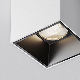 Потолочный светильник 5,3*5,3-6 см, LED*5W, 4000K, Maytoni Alfa LED 50° C064CL-5W4K-SQ-WB, Белочерный