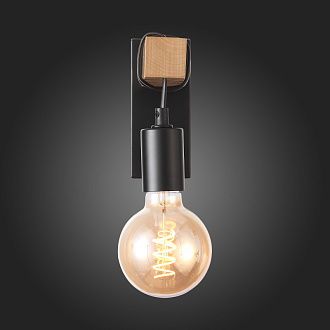 Светильник настенный 7 см, 60W,  EVOLUCE  BAGETTI SL1142.401.01  Черный, Светлое дерево