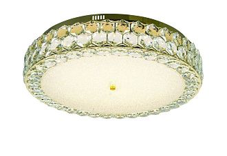 Люстра Ø600 x H130, мм, 160W 3000-6000K, GOLD+CLEAR (Золото + Прозрачный Хрусталь) NewRgy 6076E/160W GOLD+CLEAR