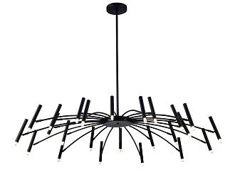 Люстра Ø1320 x H1000, мм, 24*10W (240W), BLACK (Черный) NewRgy D2122-DW-24 BLACK