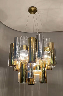 Подвесная люстра 55*120 см, 8*E14, 480W, Favourite Rulla 4477-8P золотой
