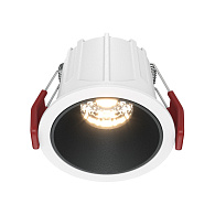 Светильник 7 см, 10W, 3000K, Maytoni Downlight Alfa LED DL043-01-10W3K-RD-WB, белый-черный