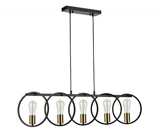 Подвесной светильник 24*106*106 см, 5*E27 черный, золото Vele Luce Liberty VL6302P05