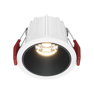 Светильник 7 см, 10W, 3000K, Maytoni Downlight Alfa LED DL043-01-10W3K-RD-WB, белый-черный, вр 5,5 см