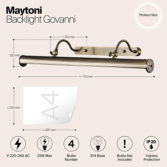 Подсветка 69 см Maytoni Picture 9 PIC119-44-R бронза