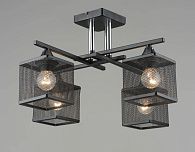 Люстра Ø385 x H270, мм, 4*40W(160W), BK+CH (Черный+Хром) Rilon 5986/4 BK+CH (1)