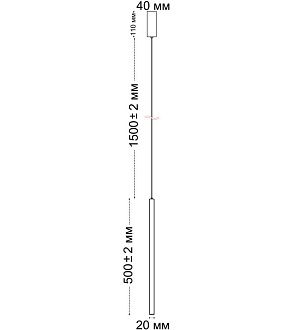 Подвесной светильник 2 см, 3W, 3000K, Italline IT014-0205 black, черный