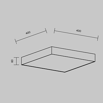 Светильник 40 см, 45W, 3000K, Maytoni Zon C032CL-45W3K-SQ-B, черный